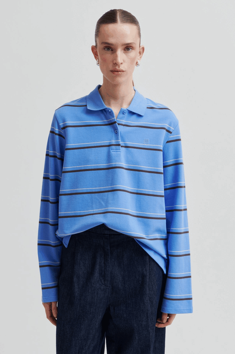 Lovella Striped Polo Tee