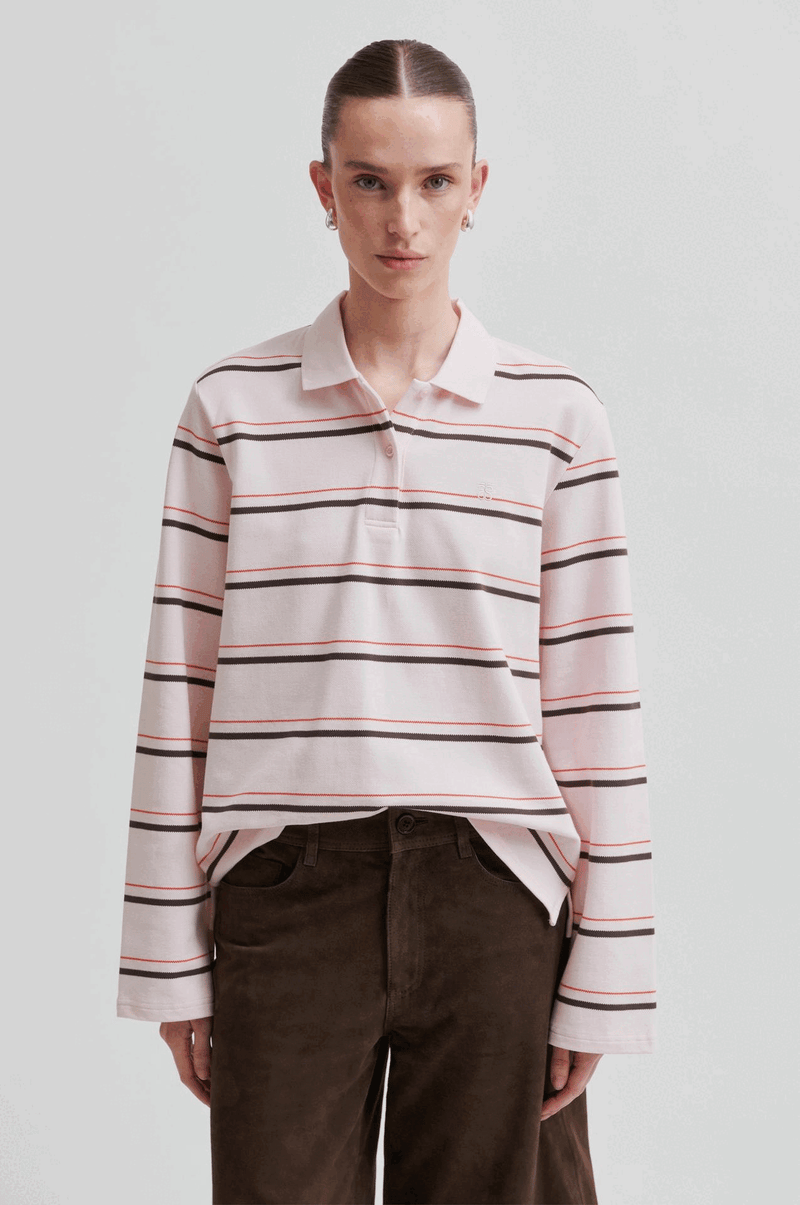 Lovella Striped Polo Tee